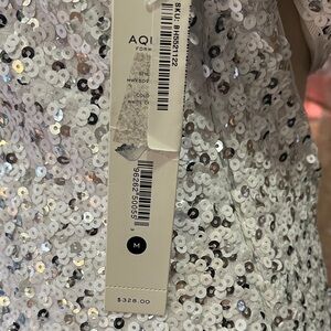 Aqua White Sequin Embellished Dress Size Medium